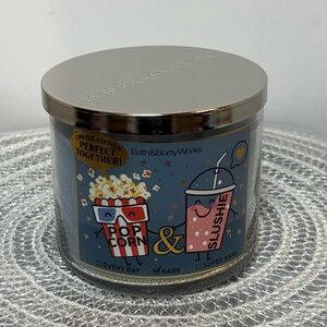 BBW Popcorn and Slushie 3 Wick Scented Candle NWT